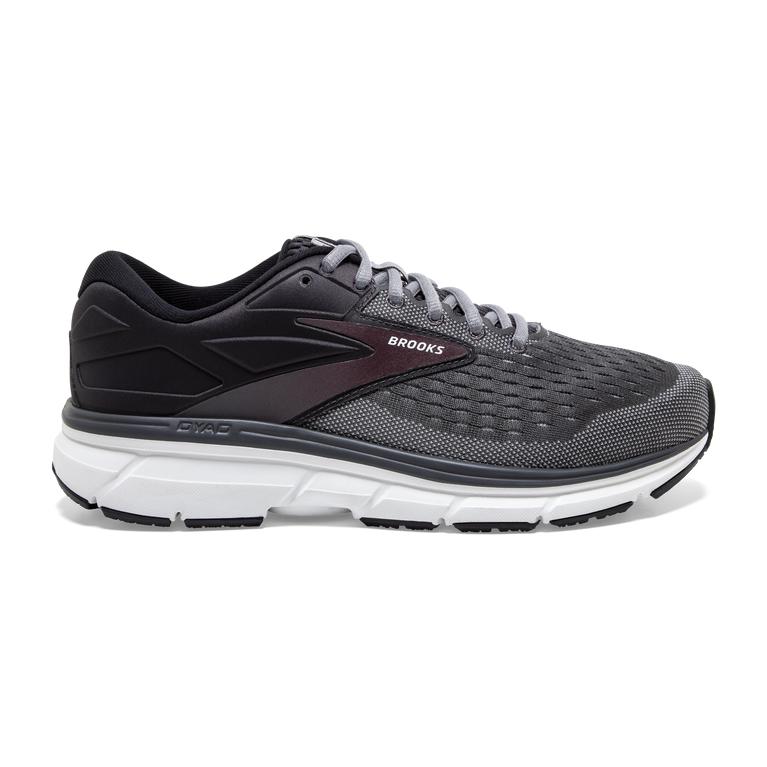 Brooks Dyad 11 Road Running Shoes - Men's - Black/Blackened Pearl/Alloy/Red (53027-WENS)